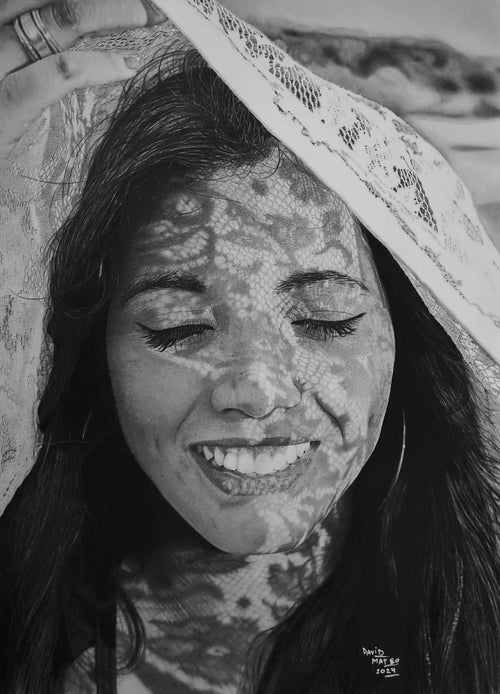 Original Work "Blessed Sun": Hyperrealistic Graphite Portrait