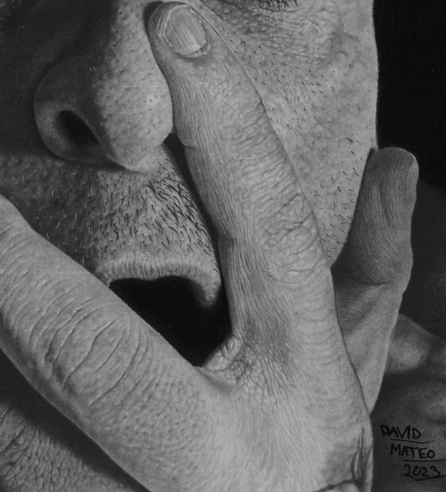 Obra Original "Autorretrato": Dibujo Hiperrealista a Grafito