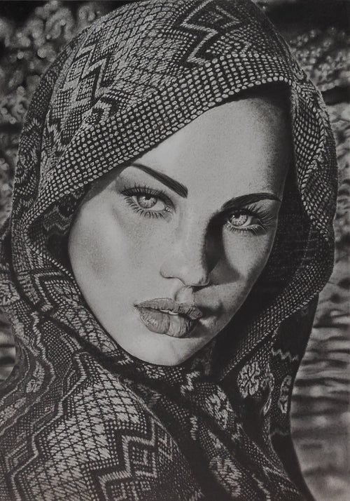 Original Work "Arabian": Hyperrealistic Graphite Portrait