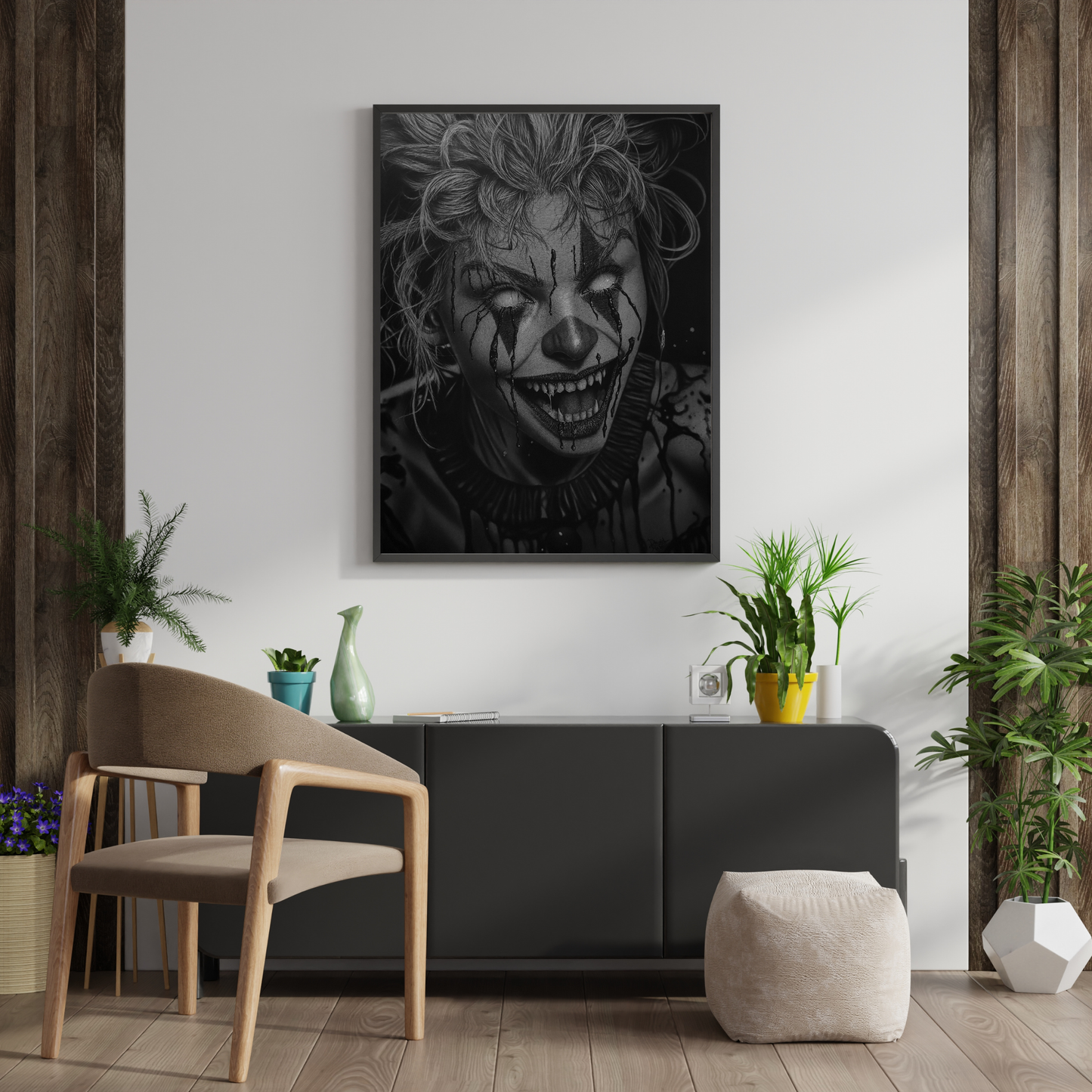 Obra Original "Lágrimas de Sangre": Arte de Terror Hiperrealista