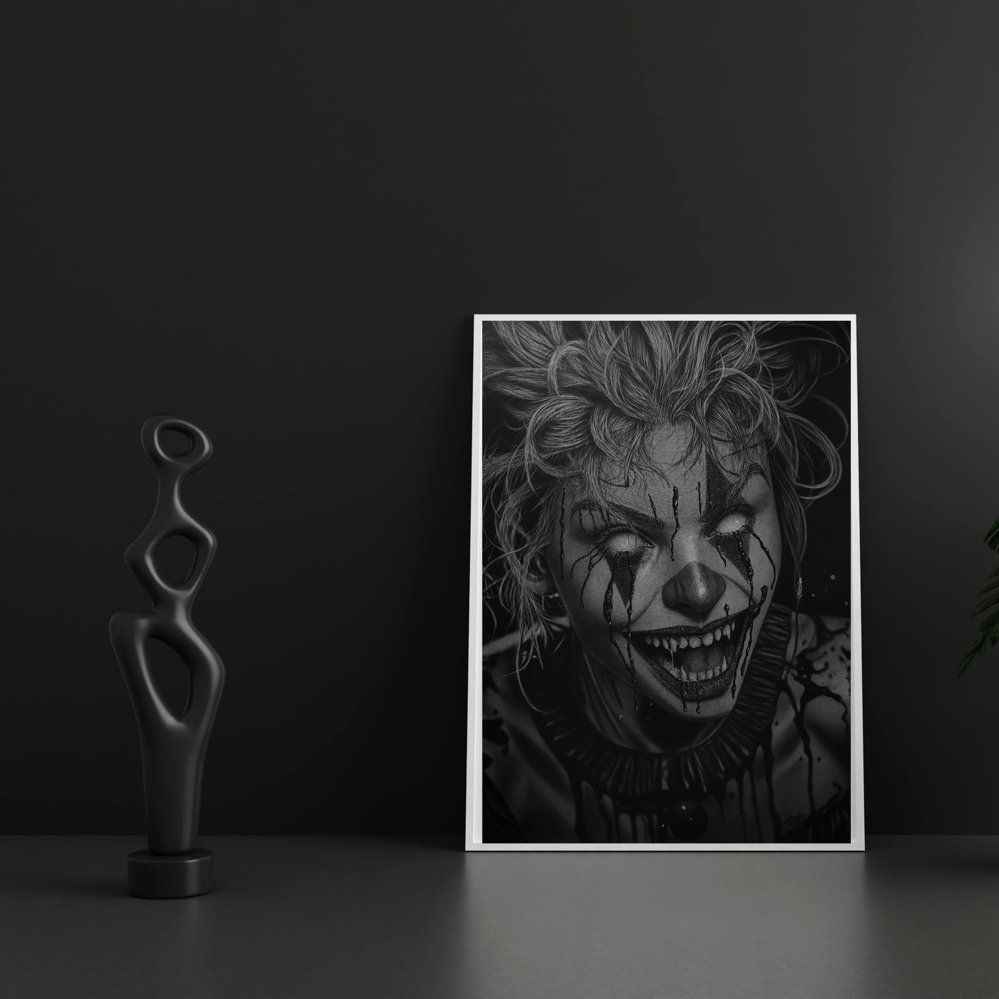 Obra Original "Lágrimas de Sangre": Arte de Terror Hiperrealista