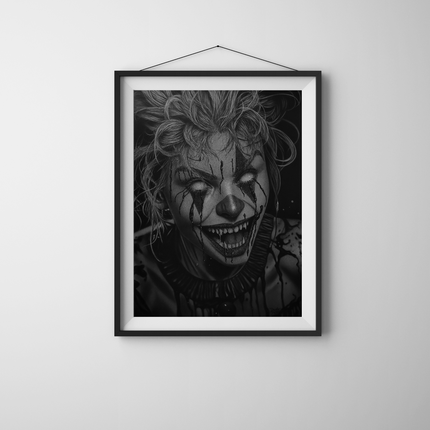 Obra Original "Lágrimas de Sangre": Arte de Terror Hiperrealista