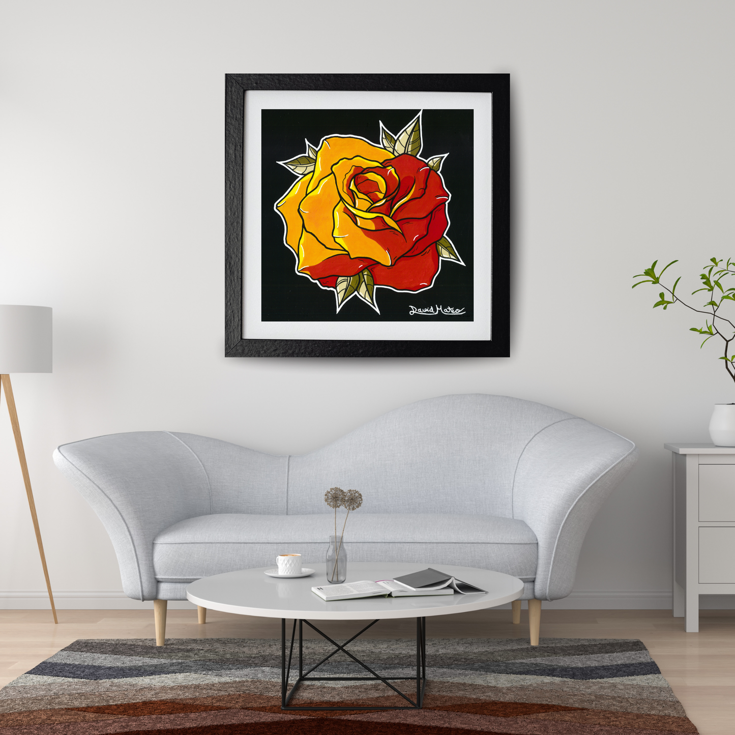 Lámina "Rosa de Fuego" - Arte Neo Tradicional