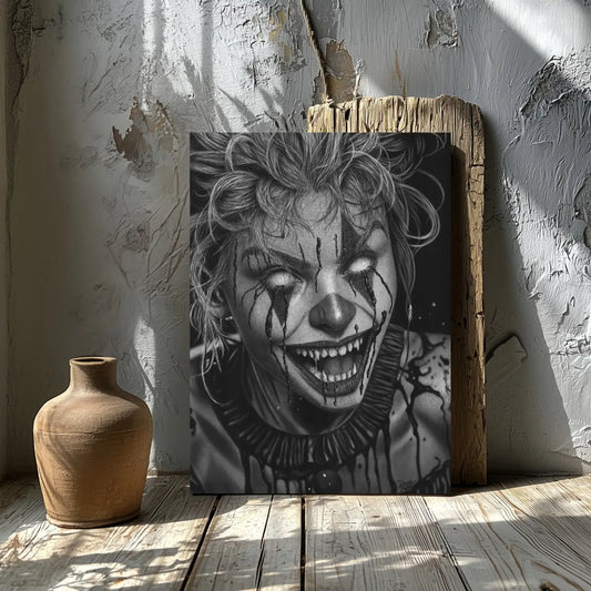 Dibujo a lápiz de carboncillo en formato lámina decorativa para pared Lágrimas de Sangre.