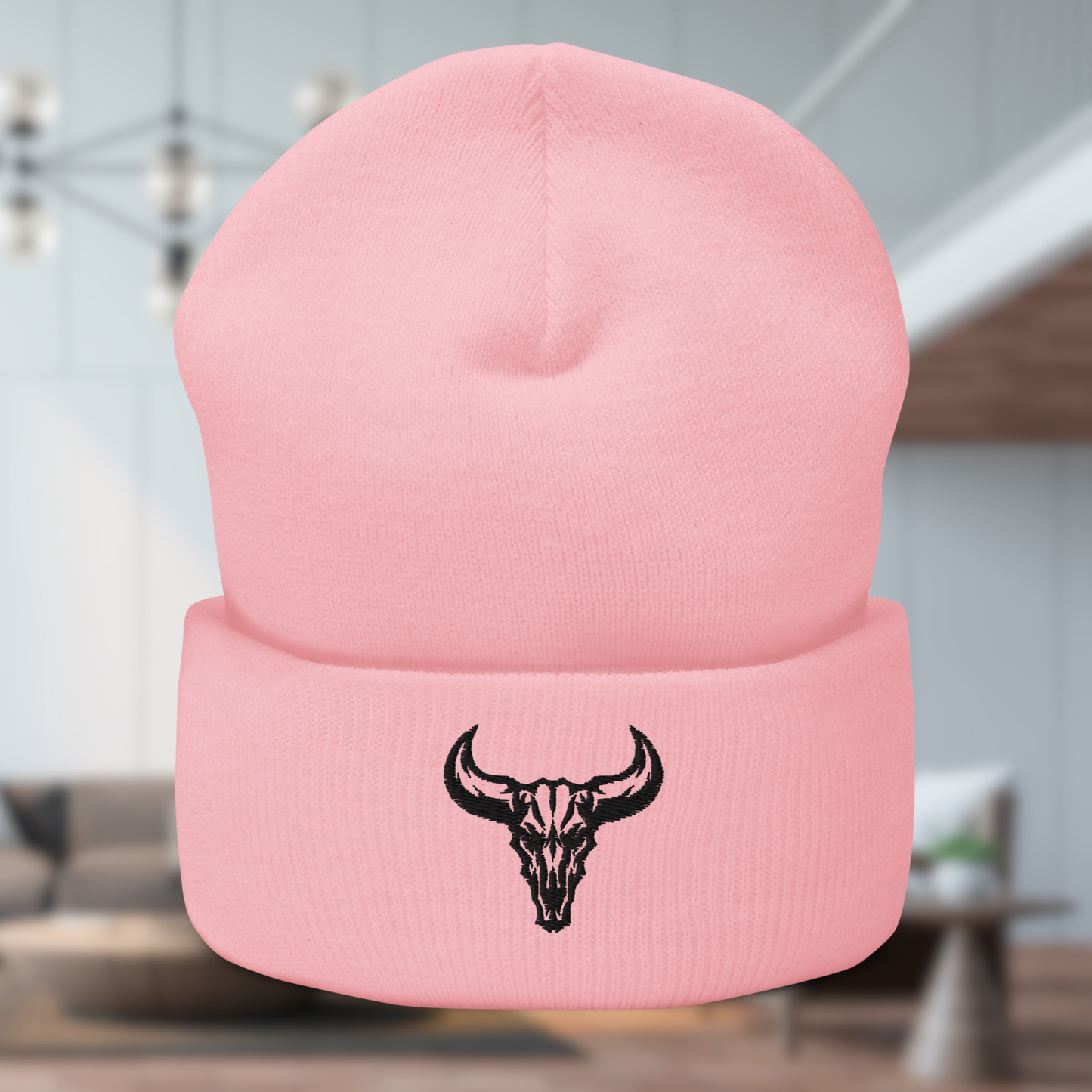 "Emblem" Beanie with Embroidered Logo (Light Colors)