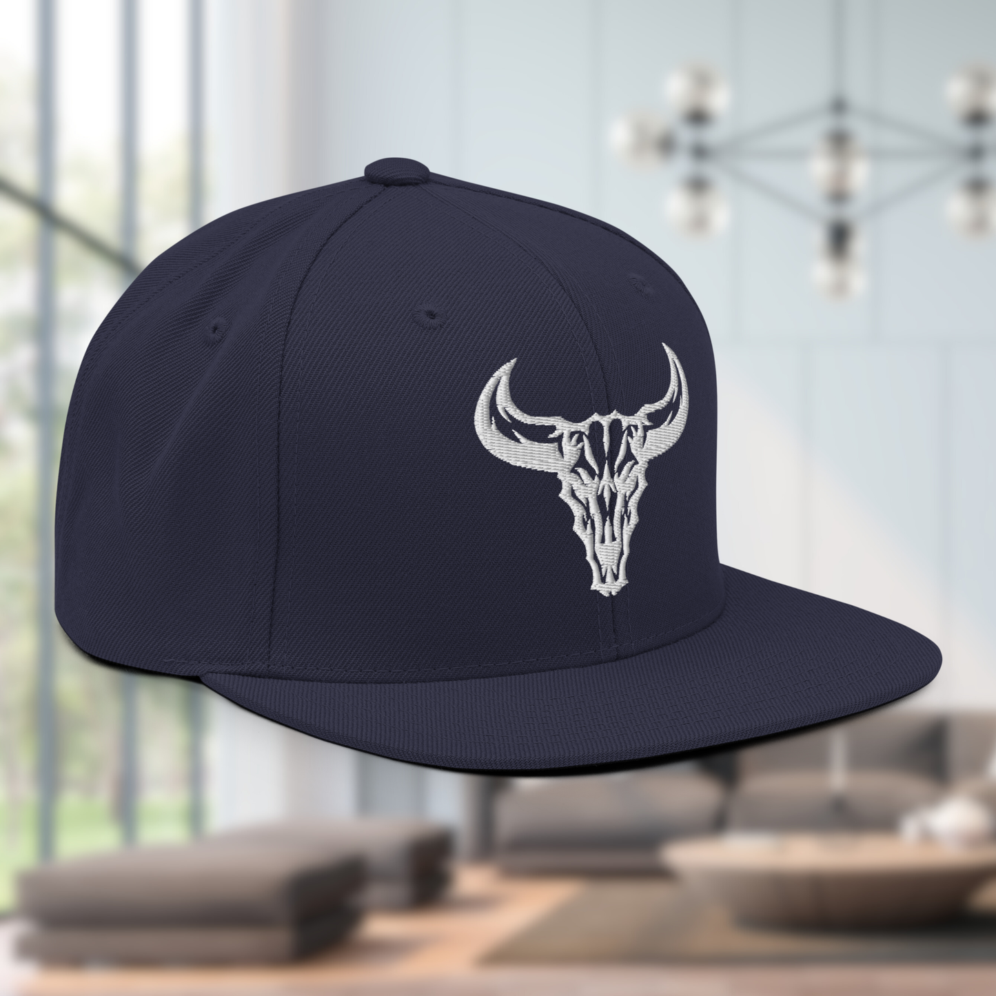 "Emblem" Snapback Cap with Embroidered Logo (Dark Colors)