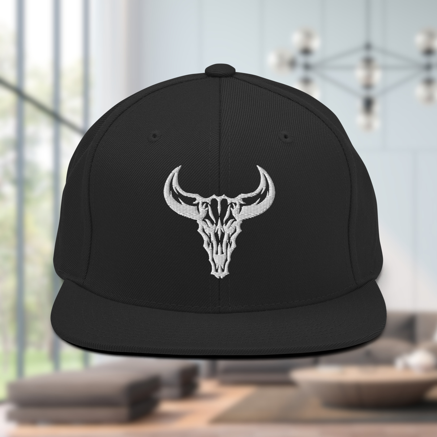 "Emblem" Snapback Cap with Embroidered Logo (Dark Colors)
