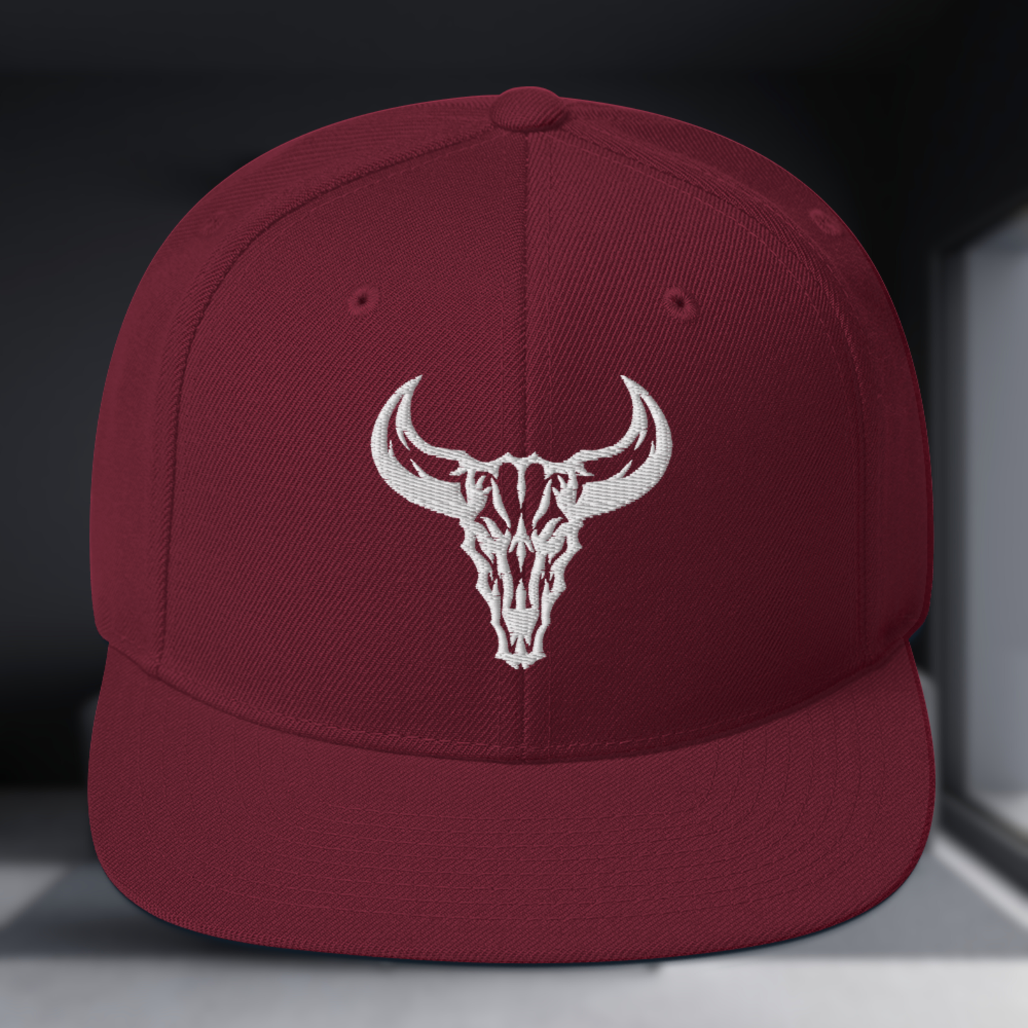 "Emblem" Snapback Cap with Embroidered Logo (Dark Colors)