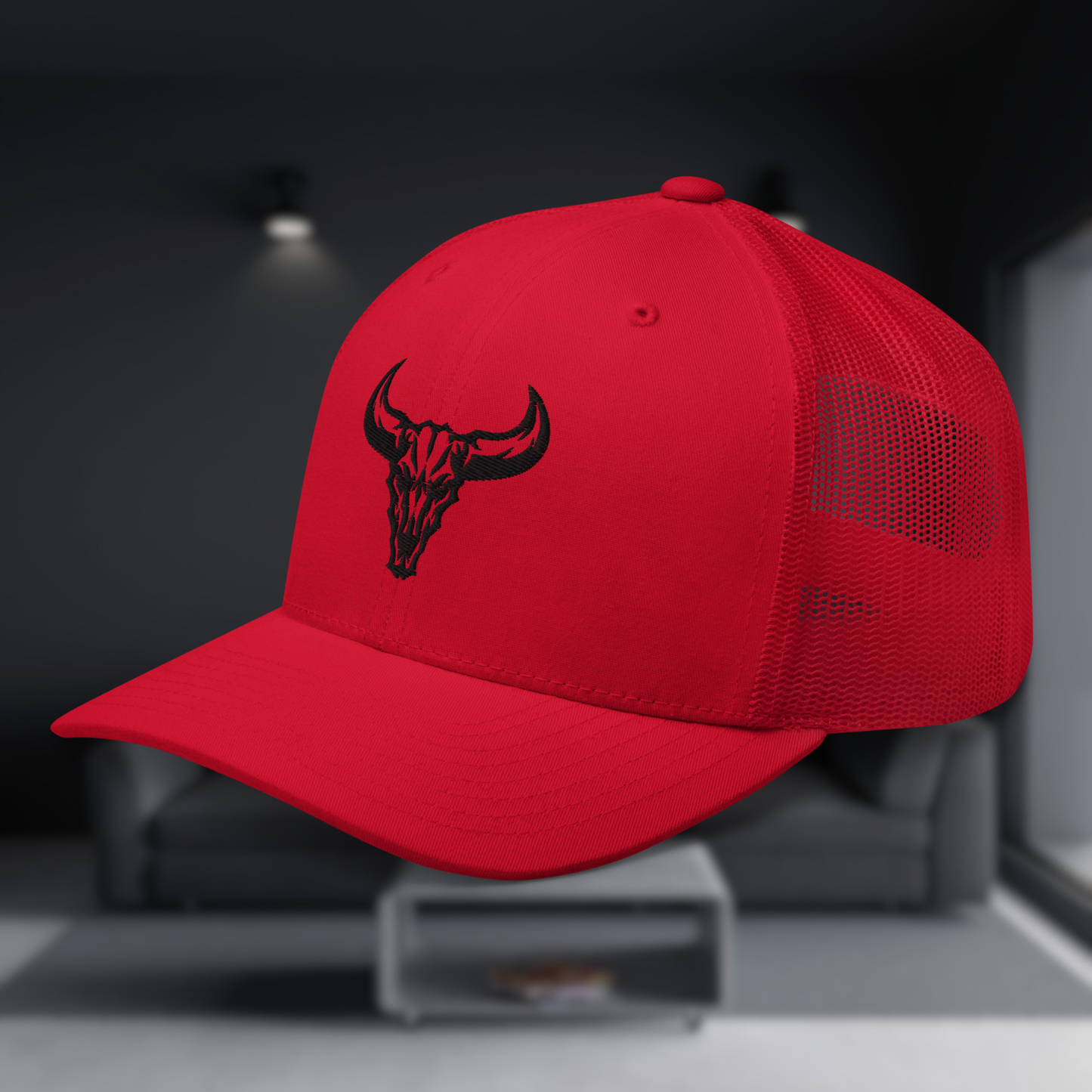 "Emblem" Trucker Cap with Embroidered Logo (Light Colors)