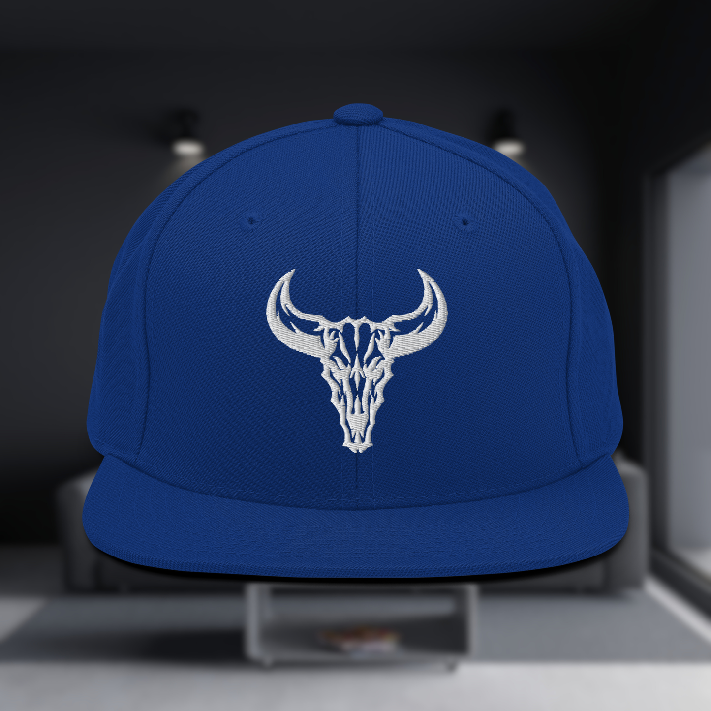 "Emblem" Snapback Cap with Embroidered Logo (Dark Colors)