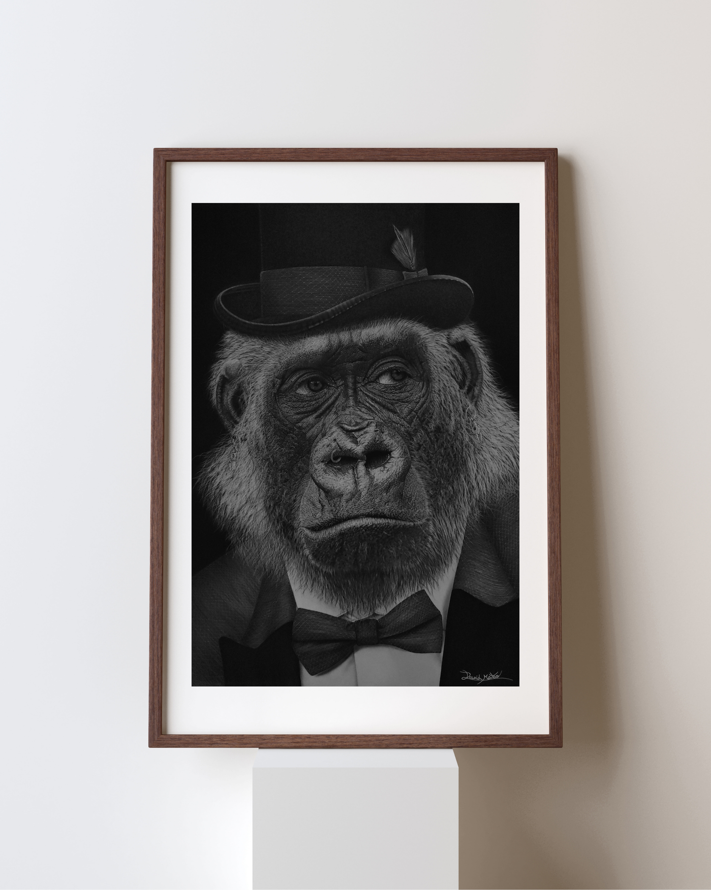 Original Work "How Cute!": Charcoal Portrait of a Gorilla