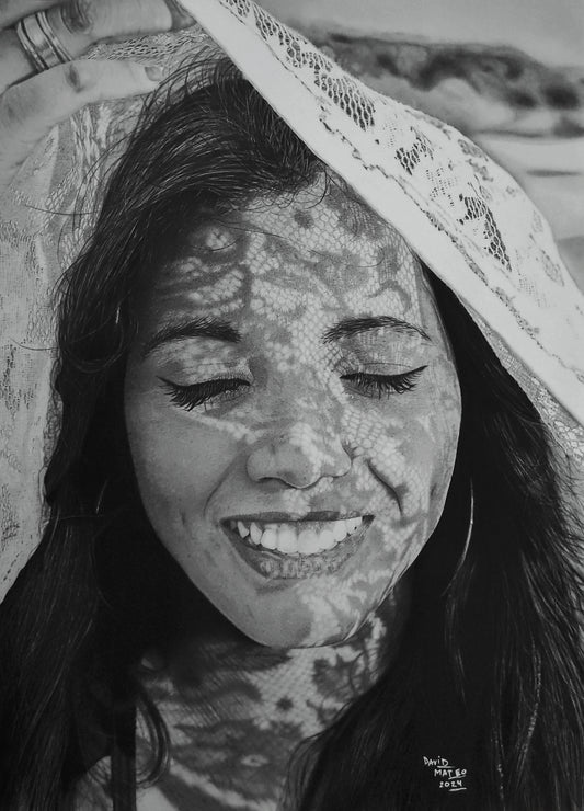 Original Work "Blessed Sun": Hyperrealistic Graphite Portrait
