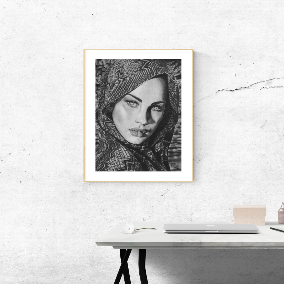 Lámina de Arte "Mirada Árabe" - Retrato Hiperrealista