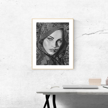 Lámina de Arte "Mirada Árabe" - Retrato Hiperrealista