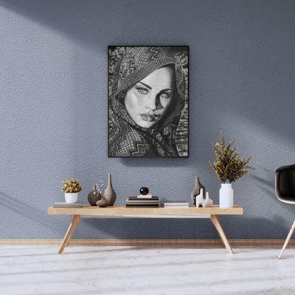 Lámina de Arte "Mirada Árabe" - Retrato Hiperrealista