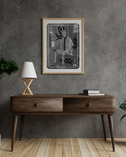 Lámina de Arte "As de Reyes" - Sátira del Rey Moderno