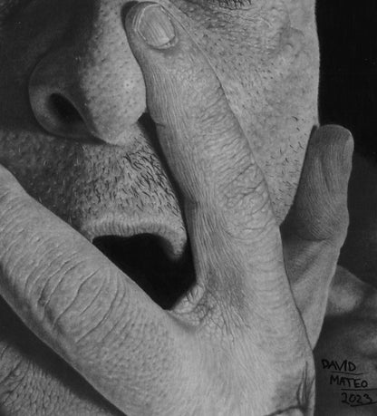 Obra Original "Autorretrato": Dibujo Hiperrealista a Grafito