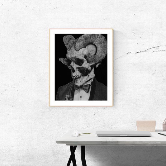 Lámina de Arte "Cabravera" - Calavera Gótica de Etiqueta