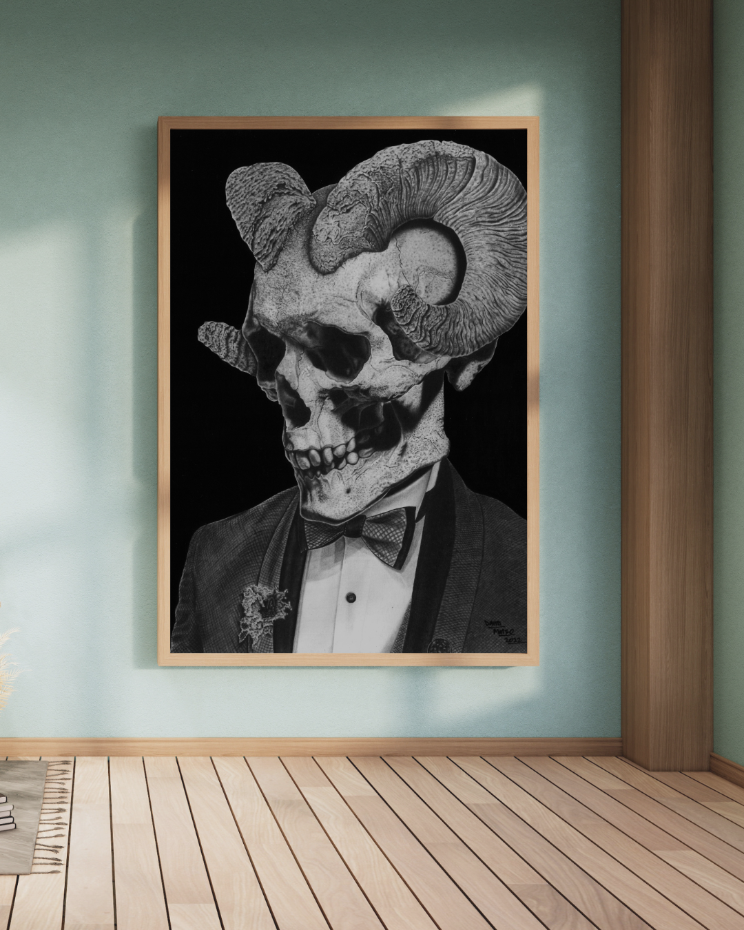 Lámina de Arte "Cabravera" - Calavera Gótica de Etiqueta
