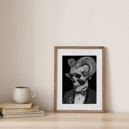 Lámina de Arte "Cabravera" - Calavera Gótica de Etiqueta