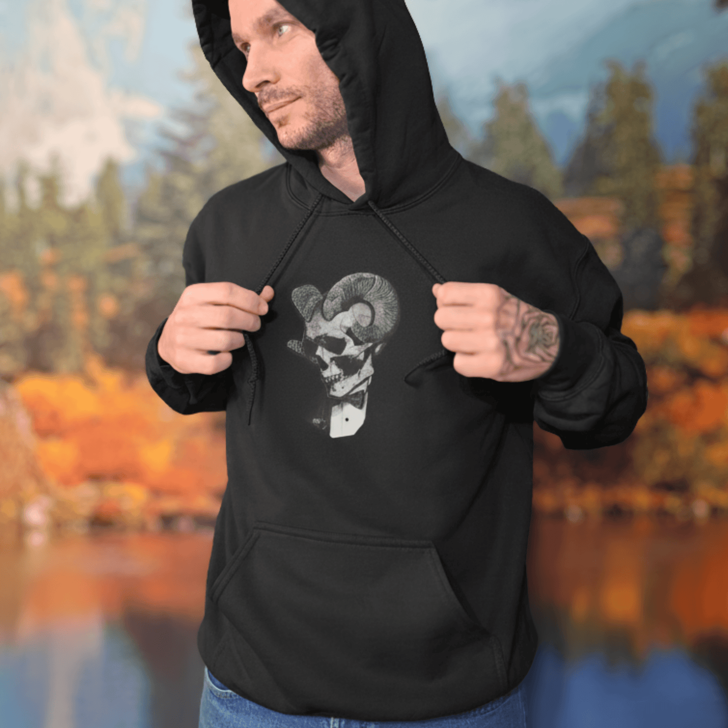 Sudadera con Capucha – Calavera Gótica Halloween