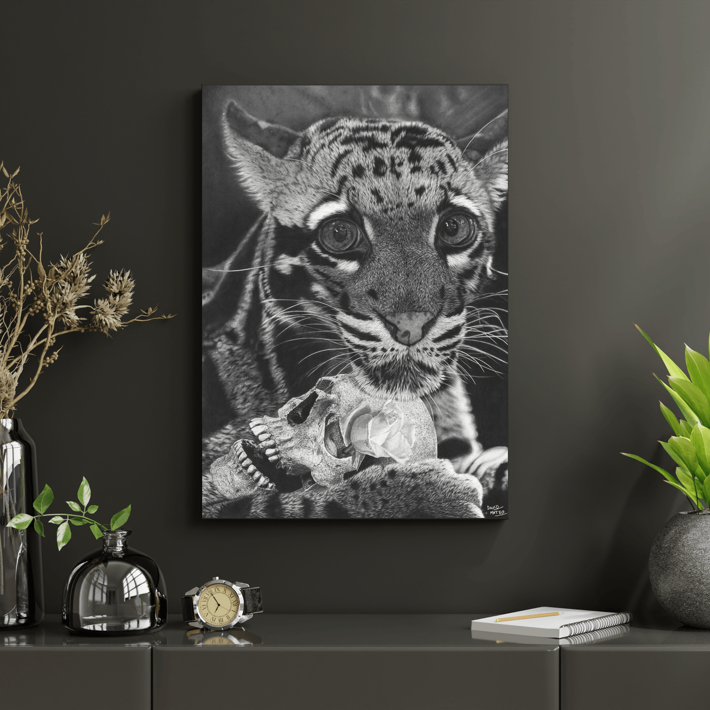 Lámina artística “El Último Sapiens” | Dibujo realista en blanco y negro