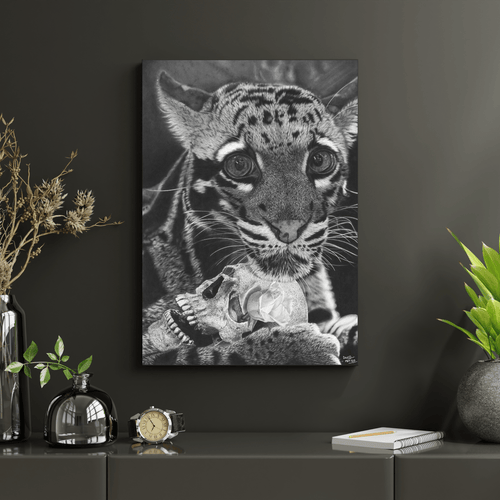 Lámina artística “El Último Sapiens” | Dibujo realista en blanco y negro