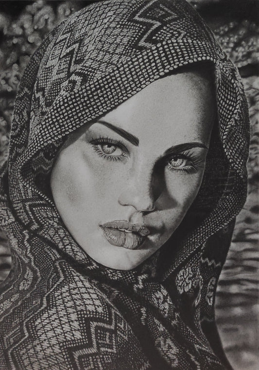 Original Work "Arabian": Hyperrealistic Graphite Portrait