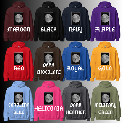 Sudadera con Capucha Unisex – Luna y Calavera Oculta