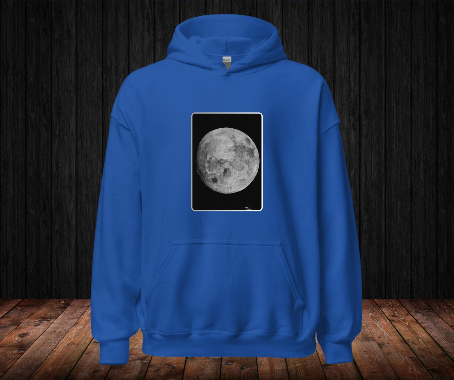 Sudadera con Capucha Unisex – Luna y Calavera Oculta