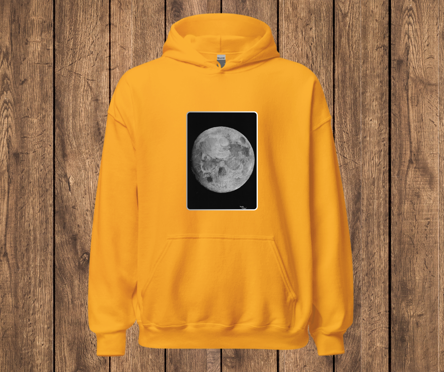 Sudadera con Capucha Unisex – Luna y Calavera Oculta