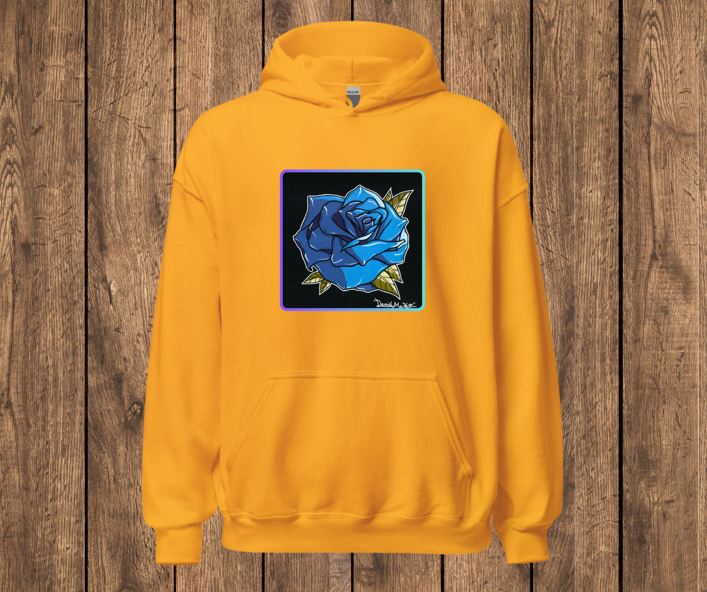 Sudadera con Capucha – Rosa Azul, Diseño Artístico