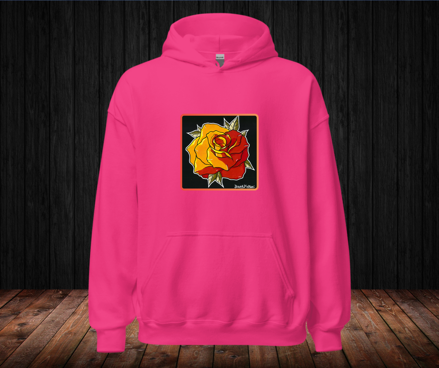 Sudadera con Capucha – Rosas Rojas, Diseño Artístico