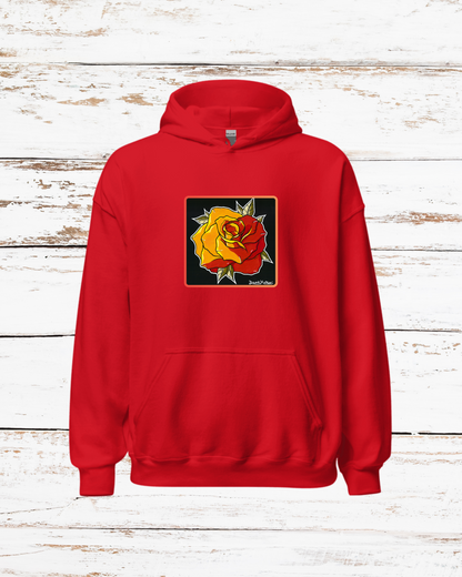 Sudadera con Capucha – Rosas Rojas, Diseño Artístico
