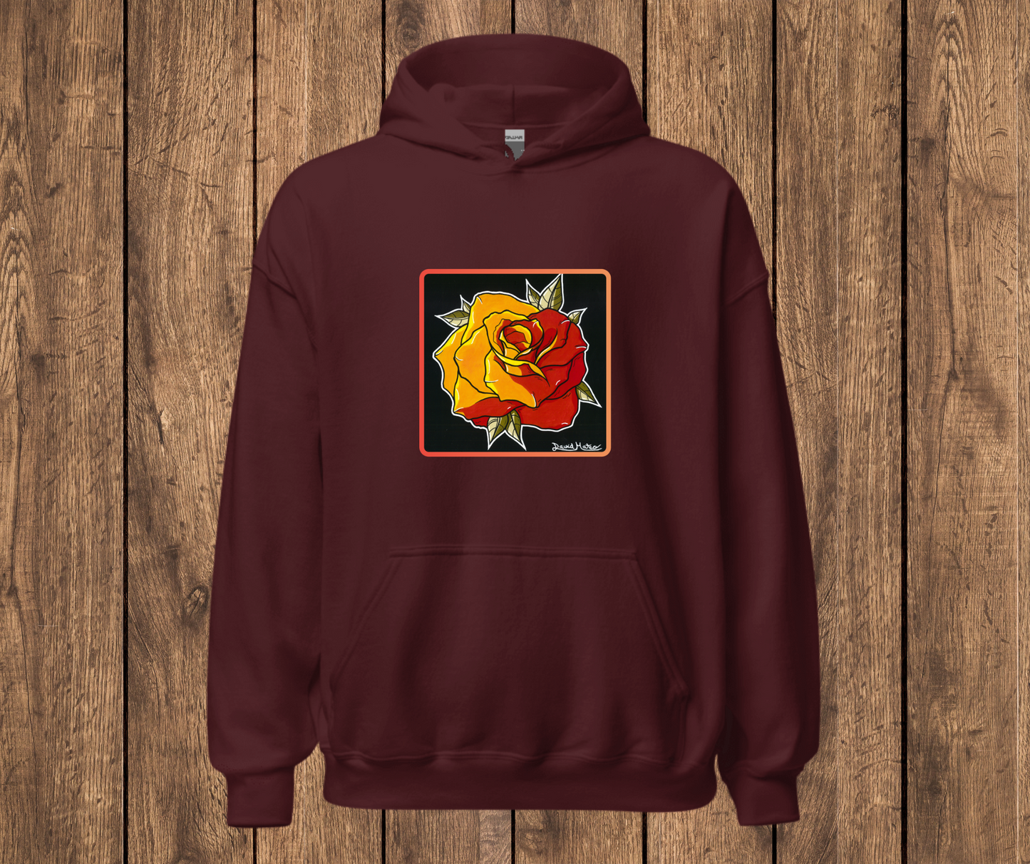 Sudadera con Capucha – Rosas Rojas, Diseño Artístico