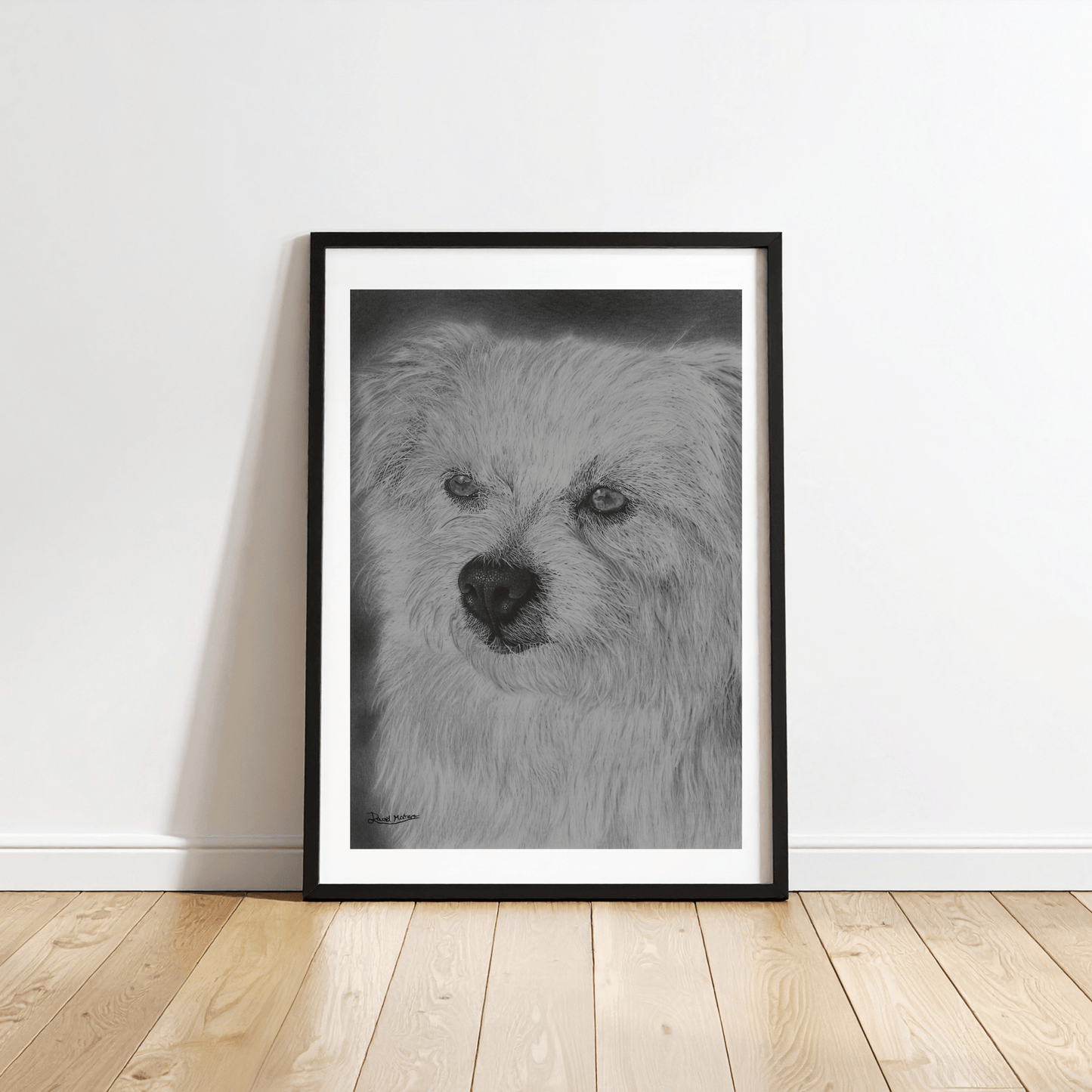 Lámina Fine Art "Peeta": Retrato Íntimo a Grafito - El Alma de un Amigo Fiel