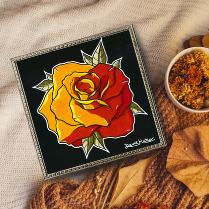 Lámina "Rosa de Fuego" - Arte Neo Tradicional