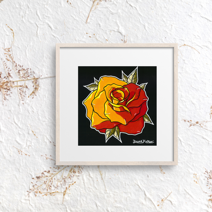 Lámina "Rosa de Fuego" - Arte Neo Tradicional