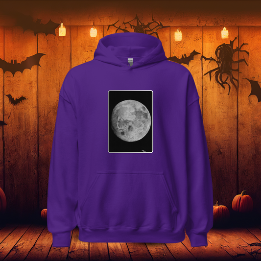 Sudadera con Capucha Unisex – Luna y Calavera Oculta