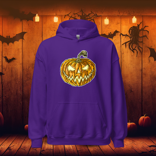 Sudadera con Capucha – Calabaza, Diseño Gótico