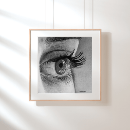 Lámina "Reflejos" – Dibujo Hiperrealista de Ojo