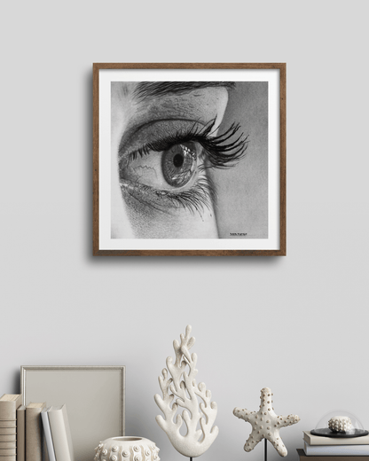 Lámina "Reflejos" – Dibujo Hiperrealista de Ojo