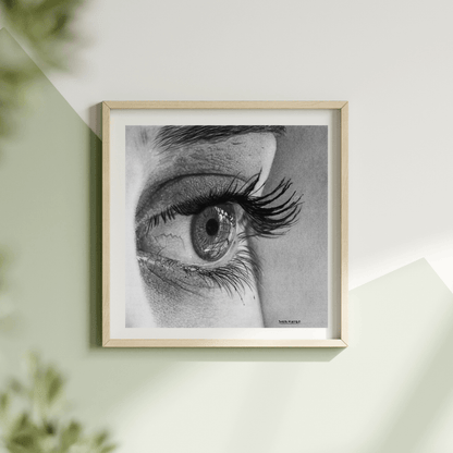 Lámina "Reflejos" – Dibujo Hiperrealista de Ojo