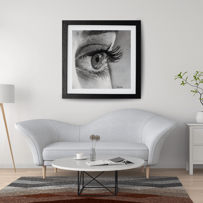 Lámina "Reflejos" – Dibujo Hiperrealista de Ojo