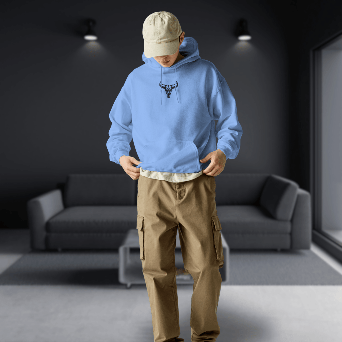 Sudadera "Emblema" con Logo central Bordado (Colores Claros)