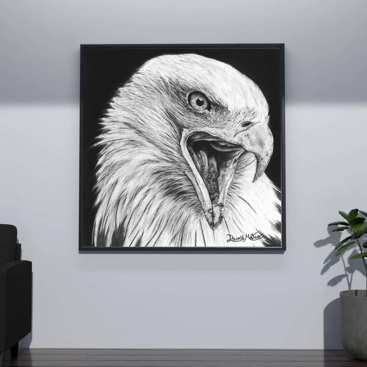 Impresión de arte de calidad museo del águila "Grito del Dominio". Una pieza de alto contraste que se convierte en el centro de atención de cualquier espacio.