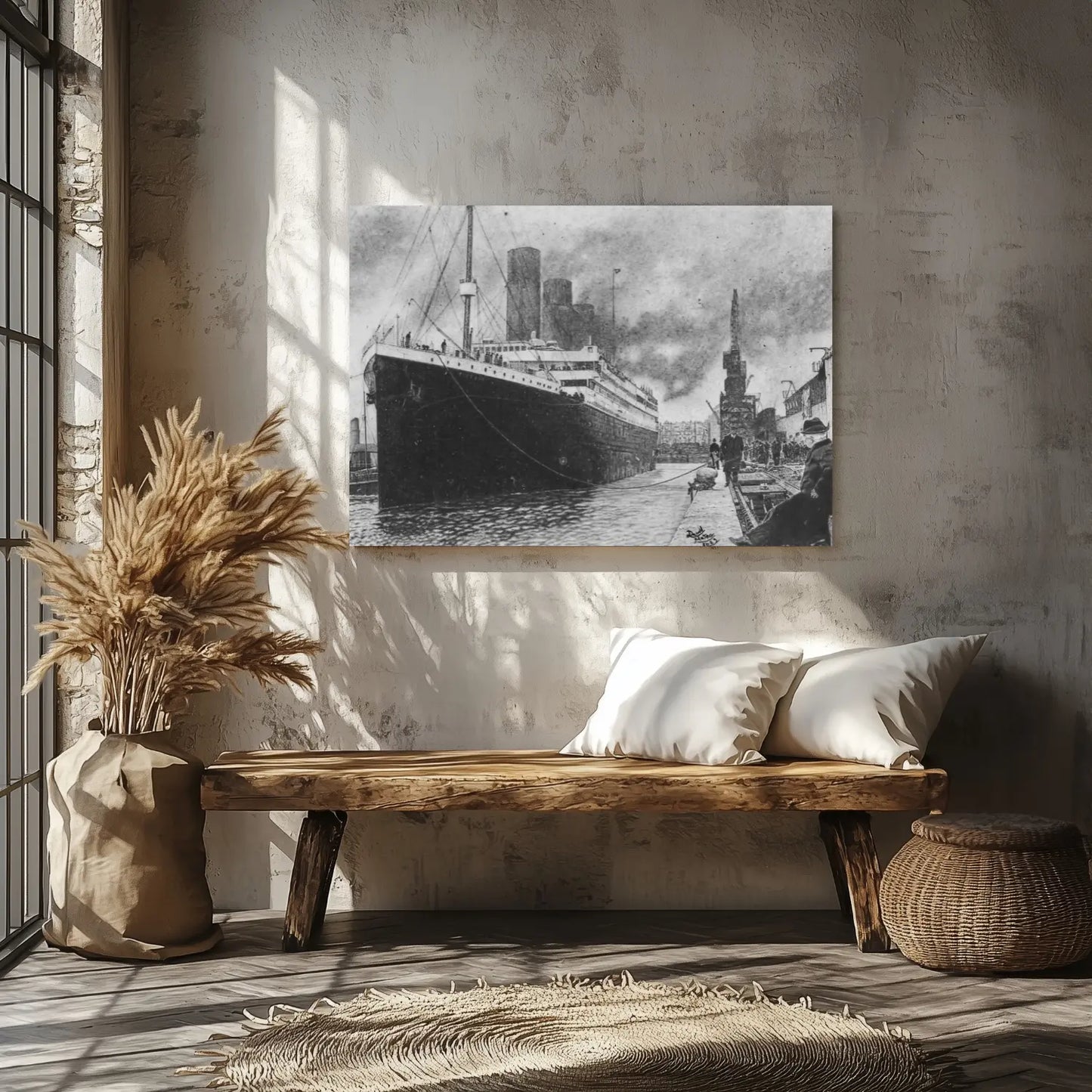 Detalle del proceso artístico a lápiz y carboncillo de la obra El Titán del Océano, resaltando la técnica manual del artista David Mateo.