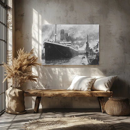 Detalle del proceso artístico a lápiz y carboncillo de la obra El Titán del Océano, resaltando la técnica manual del artista David Mateo.