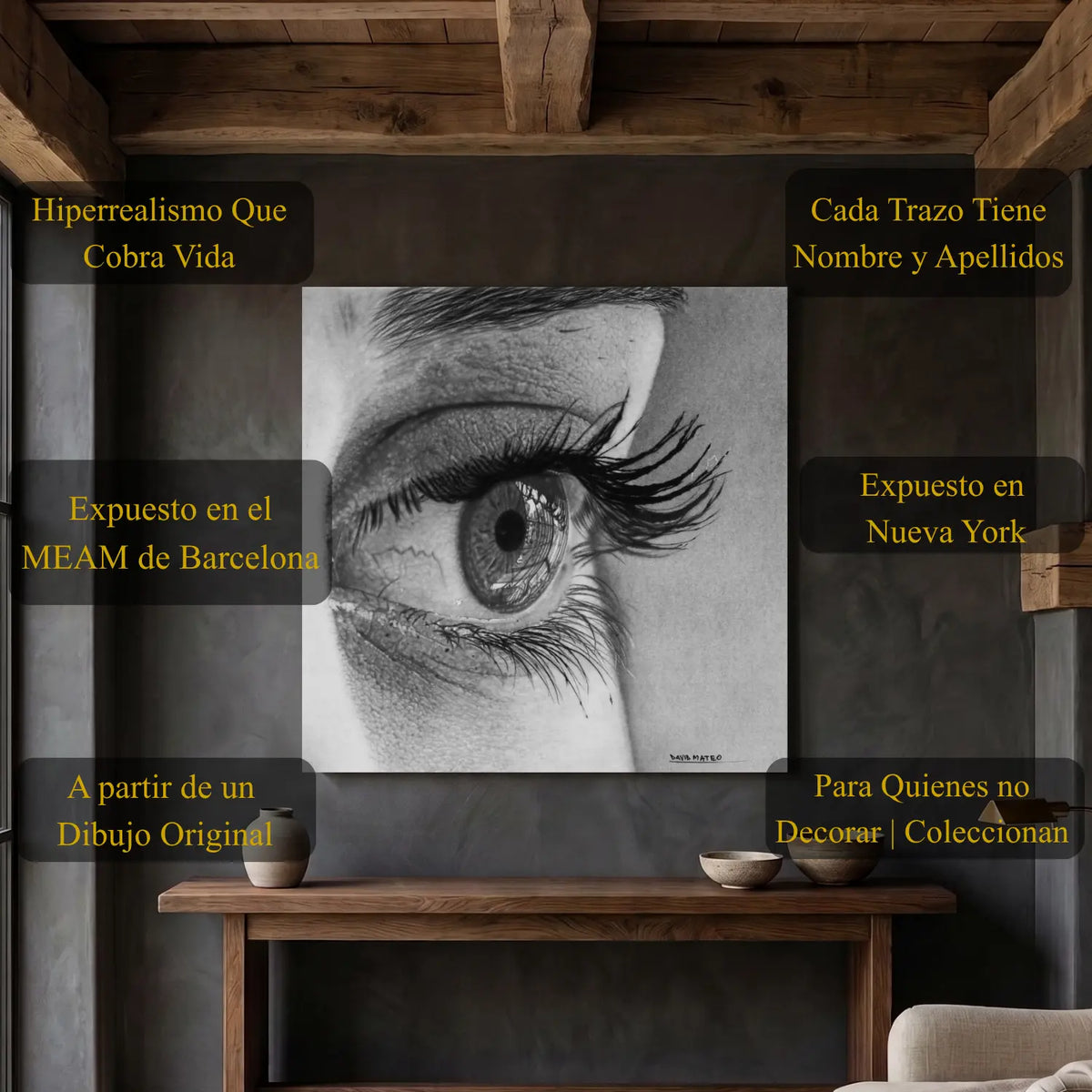 Cuadro decorativo del artista David Mateo expuesto en Nueva York y el MEAM de Barcelona.