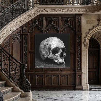 Cuadro decorativo moderno de una calavera humana del artista David Mateo.